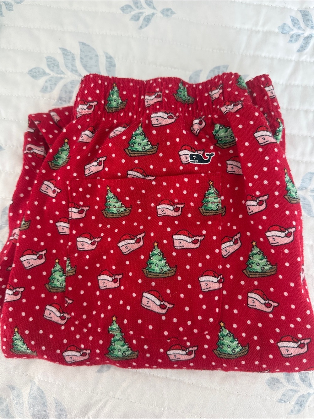 Vineyard Vines Kids Holiday Red Christmas Tree & Santa Pajama Pants